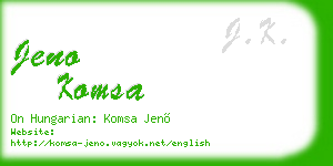 jeno komsa business card